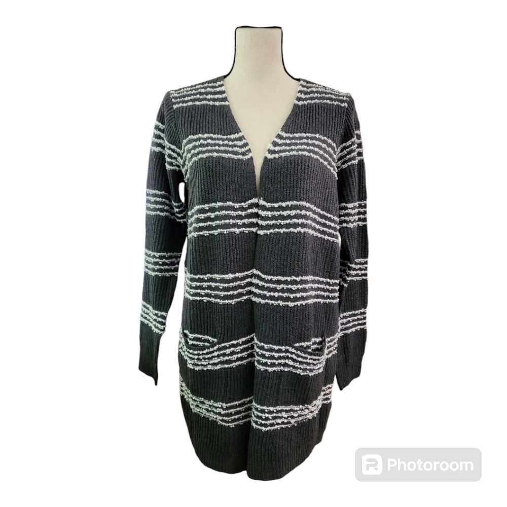 Pink‎ clover stripped knit cardigan Womens Size M New